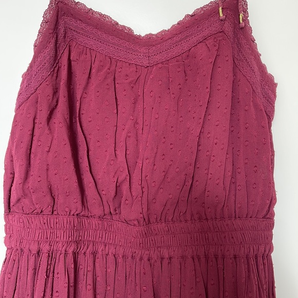 MISA Garnet Red Swiss Dot Maxi Dress - Size Small - Picture 3 of 15